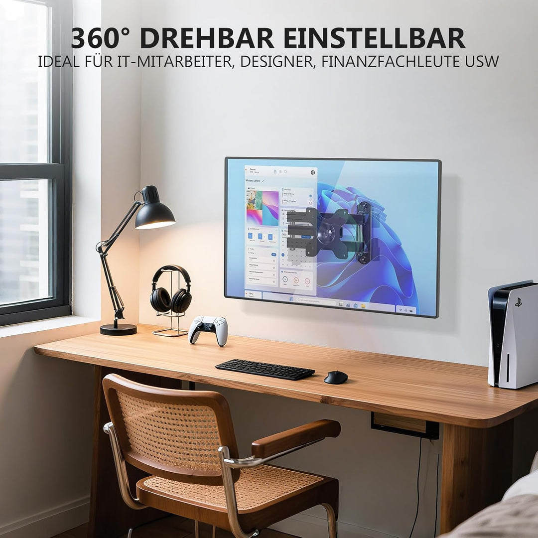 WALI Vollbewegliche TV Wandhalterung, Schwenkbar, Neigbar &amp; Drehbar, für 13-32 Zoll LED/LCD/OLED TV