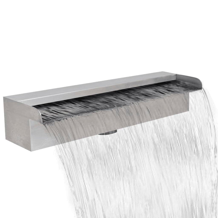 HOMIUSE Pool-Wasserfall Fontäne Rechteckig Edelstahl 45 cm L Wasserfall Brunnen Wasserfall Garten Wa