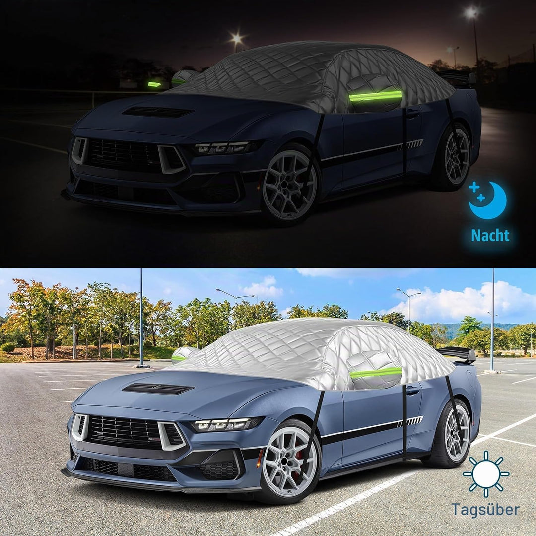 Halbgarage Auto Kompatibel mit 2005-2023 Ford Mustang S-197 S550 S650, 6-Lagige Halbabdeckung mit Ha