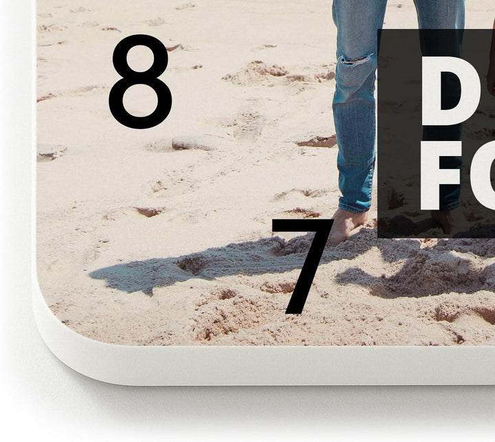 PhotoFancy® - Uhr mit Foto Bedrucken - Quadratische Fotouhr aus Kunststoff - Wanduhr mit eigenem Mot