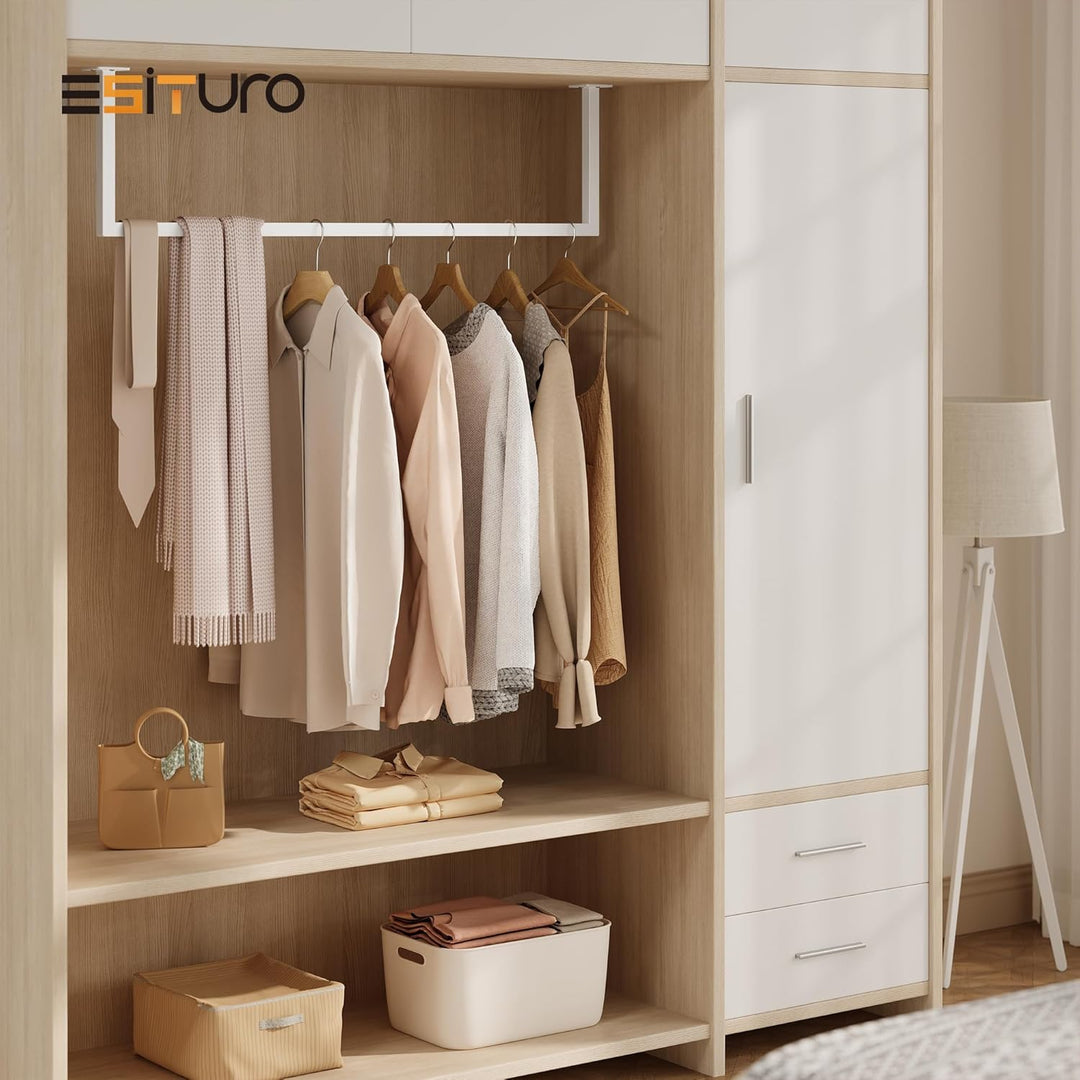 eSituro Kleiderstange Wandmontage, Garderobe Rohr industrial, für Flur Küche Wohnzimmer Badezimmer,