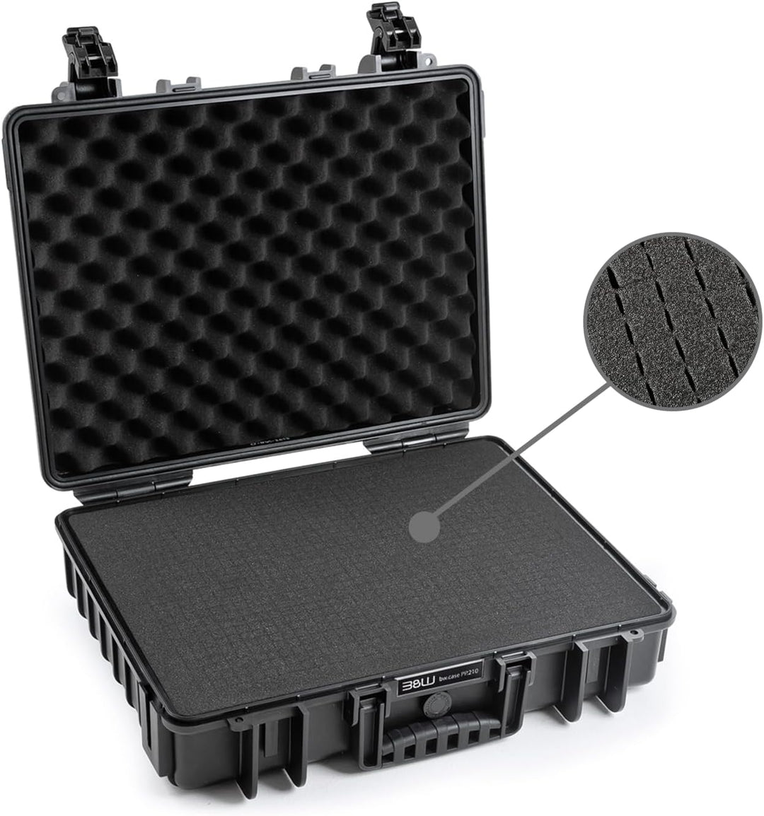 B&W Transportkoffer Outdoor - Typ 6040 Schwarz - mit Würfelschaum - wasserdicht nach IP67 Zertifizie