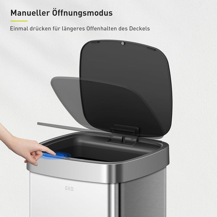 EKO EcoSmart 80L Sensor Mülleimer, grosser hoher automatischer Abfalleimer, Soft-Close Deckel, finge