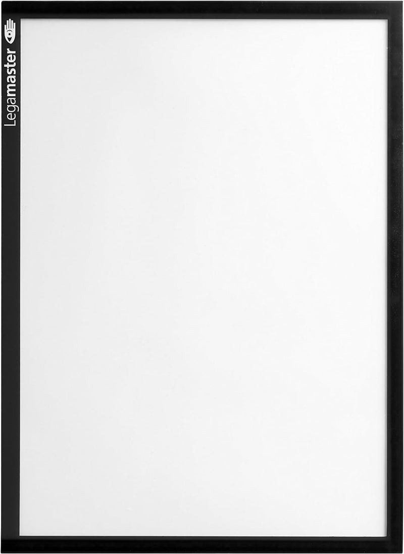 Legamaster 7-635601 Magnetische Dokumentmappen, DIN A4, 5 Stück, schwarzer Rahmen, transparente PVC-