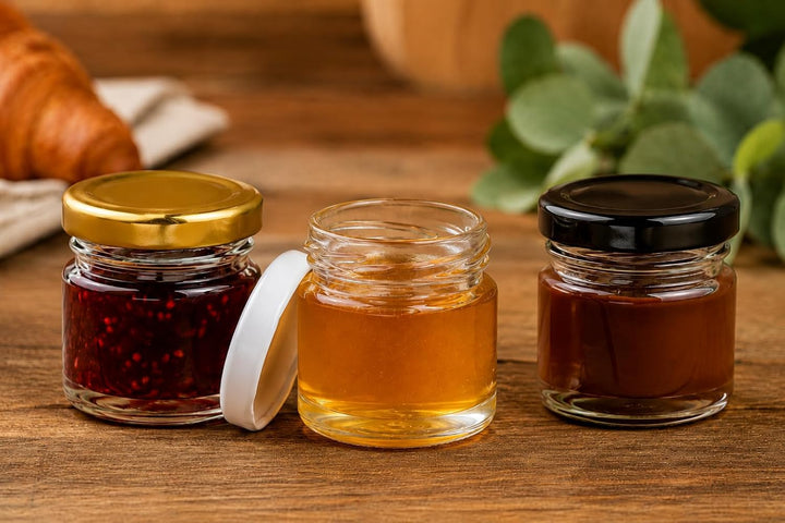 made in home - Mini Gläser 40 ml, Einmachglas, Gewürzgläser mit Schraubdeckel, Sturzglas, Probierglä