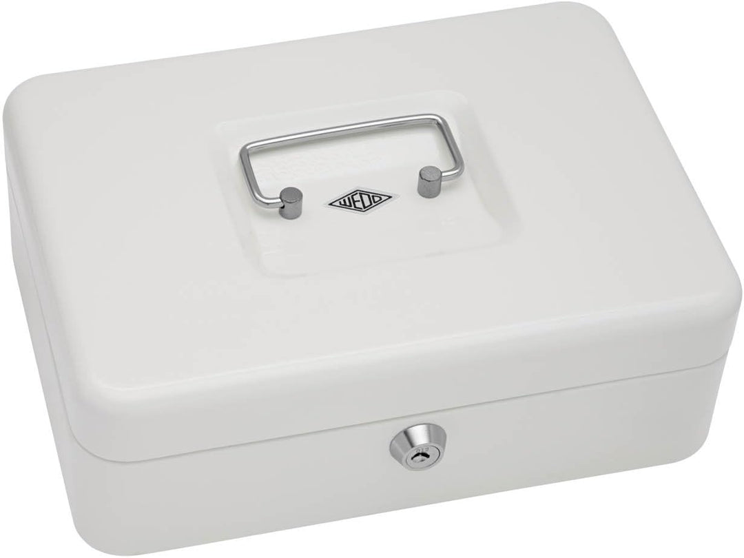 Wedo 145300H Geldkassette (aus pulverbeschichtetem Stahl, versenkbarer Griff, Geldnoten- und Belegek