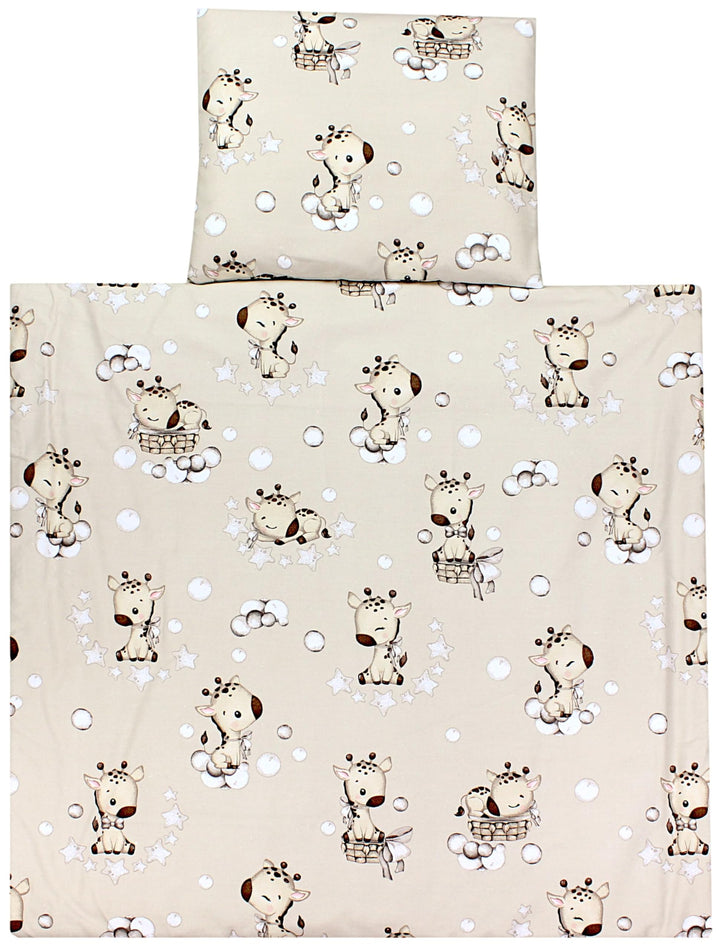 TupTam Unisex Baby Wiegenset 4-teilig Bettwäsche-Set: Bettdecke und Kopfkissen mit Bezug, Farbe: Gir