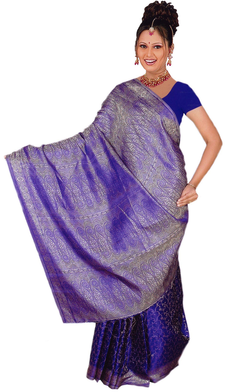 Trendofindia Indischer Bollywood Fashion Sari Stoff Damenkostüm Kleid Blau CA110