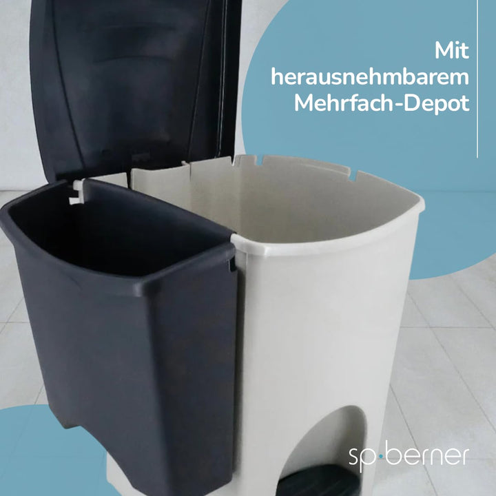 SP Berner - Recyclingbehälter 50 L mit hermetischem Deckel – Umweltfreundlicher Küchenmülleimer – Ab