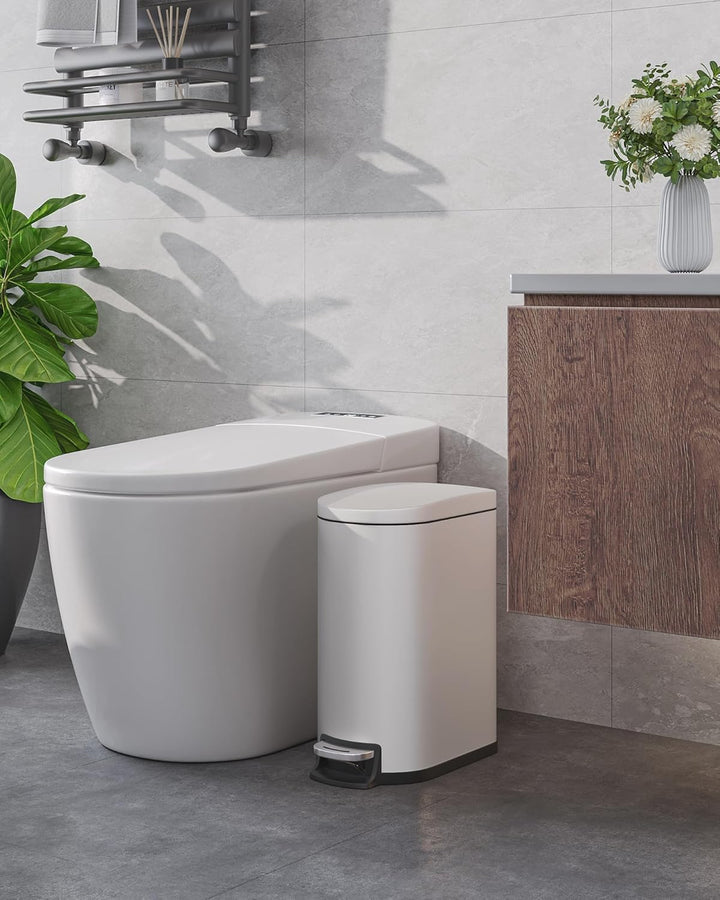 GarveeHome 10 Liter badezimmer mülleimer aus Edelstahl mit Deckel, schlankes und wasserdichtes Desig