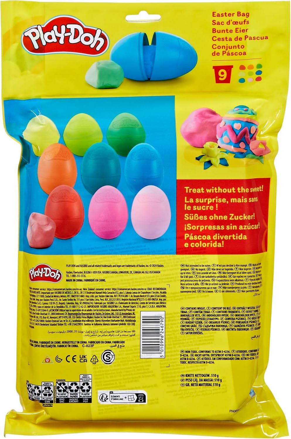 Play-Doh Bunte Eier, 9 Eier (je 56 g) in 9 verschiedenen Farben, als Ostergeschenk, Mitbringsel auf