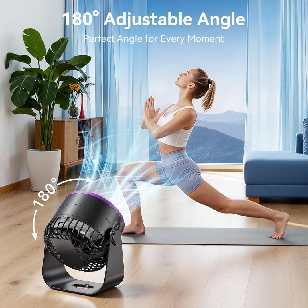 Schreibtischventilator, fünf Lüftergeschwindigkeiten, 180-Grad-Rotationseinstellung Tischventilator