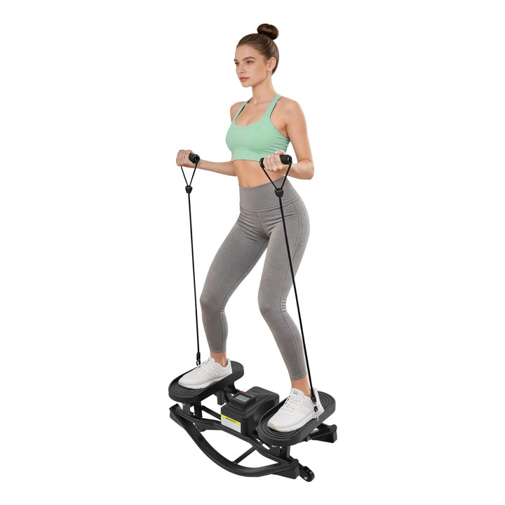 Rock Mini Stepper für Zuhause mit Widerstandsbändern Side-to-Side Trainer