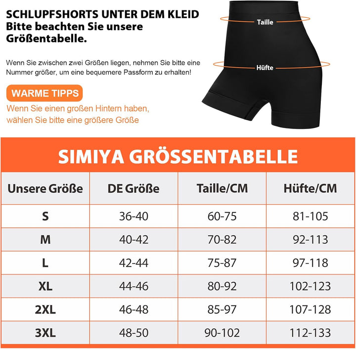 SIMIYA Bauchweg Unterhose Damen Hohe Taille Shapewear Leichte Bauchkontrolle Nahtlose Miederhose Leg