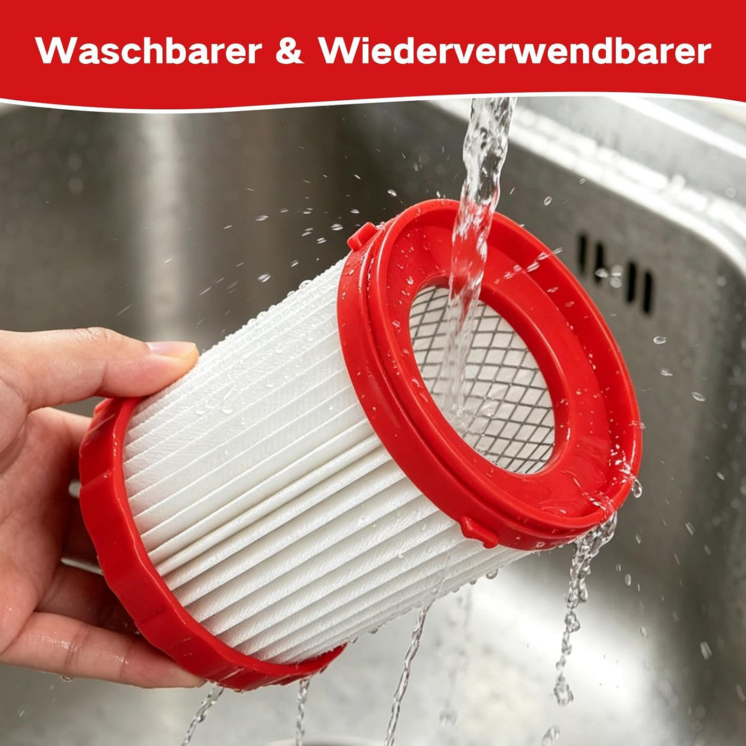 2 Stück Hepa Filter für Bosch Gas 18 V, GAS18V-3 / GAS18V-10L Ersatzfilter | Waschbare VF320H HEPA E