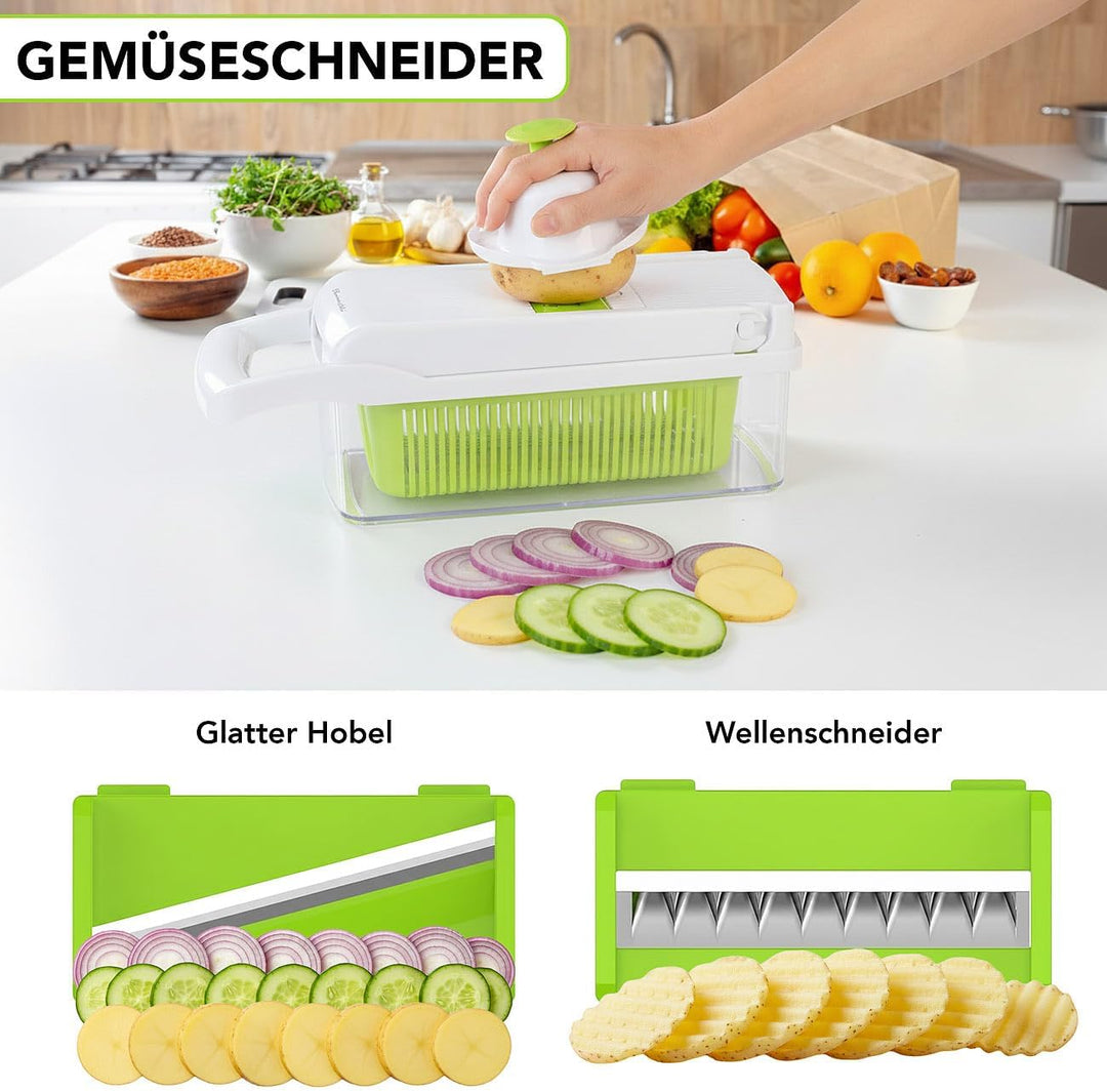 Rosenstein & Söhne Gemüse Schneider: 16in1-Gemüseschneider, Gemüsehobel, Wüfelschneider, Schredder u
