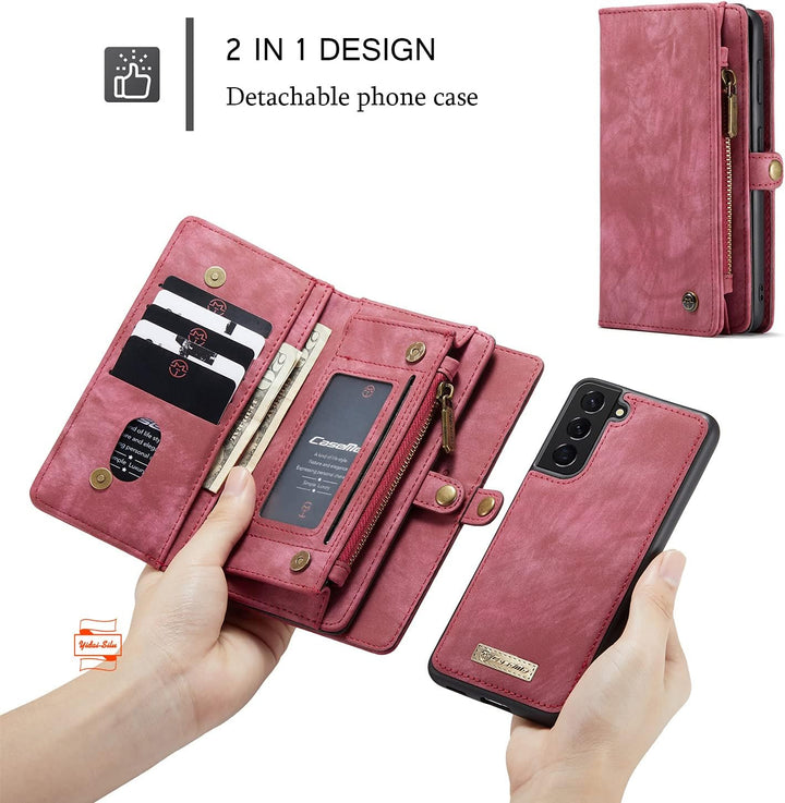 Yidai-Silu iPhone 14 Pro Max Handy Hülle 【Abnehmbar, Mutil-Funktion】 Wallet Case Magnet Tasche PU Le