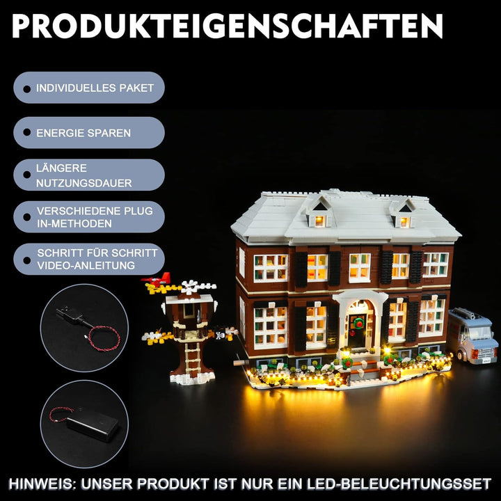 BrickBling Led Licht Set für Lego 21330 Ideas Home Alone, Beleuchtungs Exklusives Collectible Home D