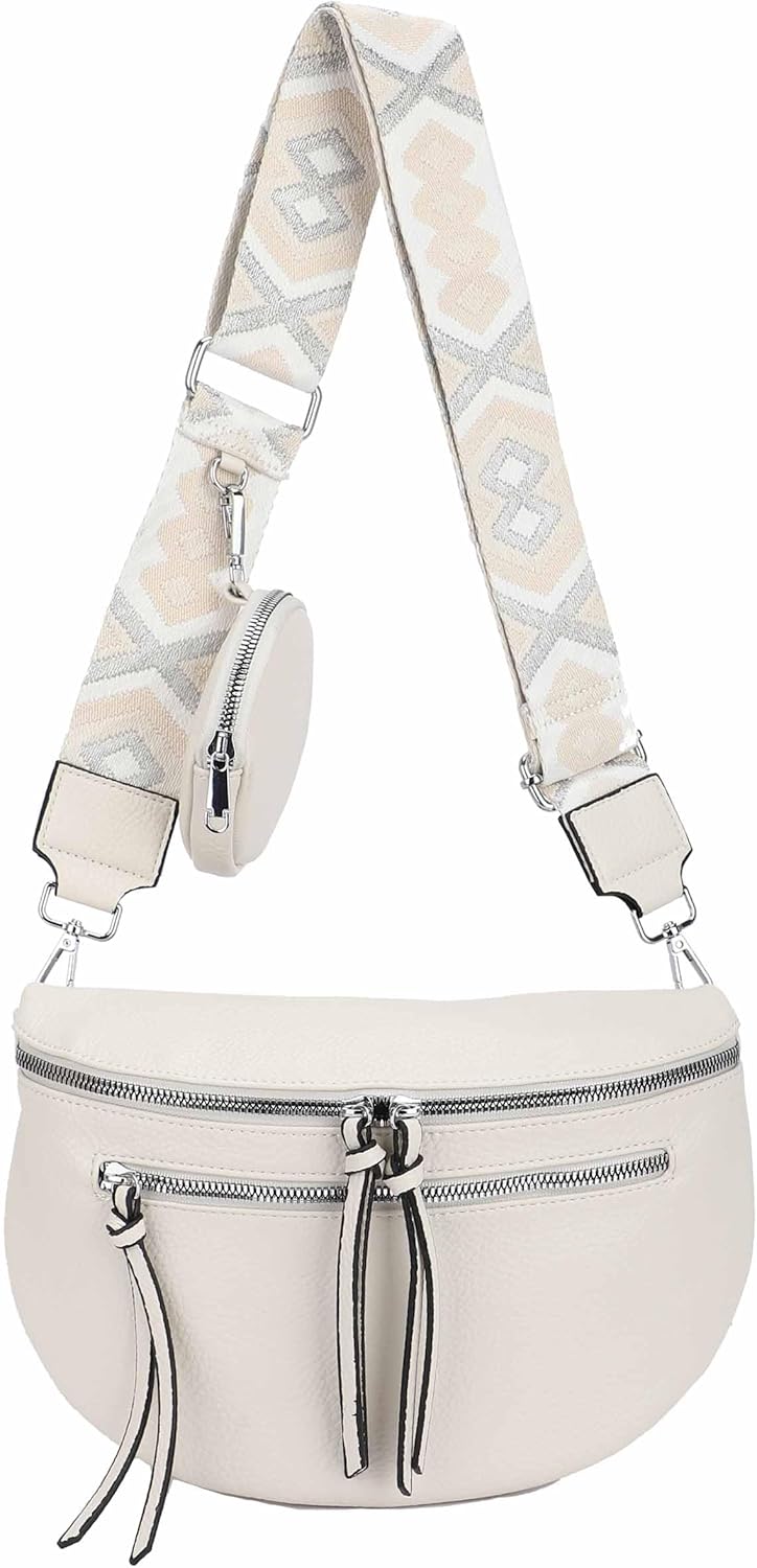 OBC ITALYSHOP24 Damen Tasche Umhängetasche Brusttasche Muster Gürtel Bauchtasche Crossbody Gürteltas