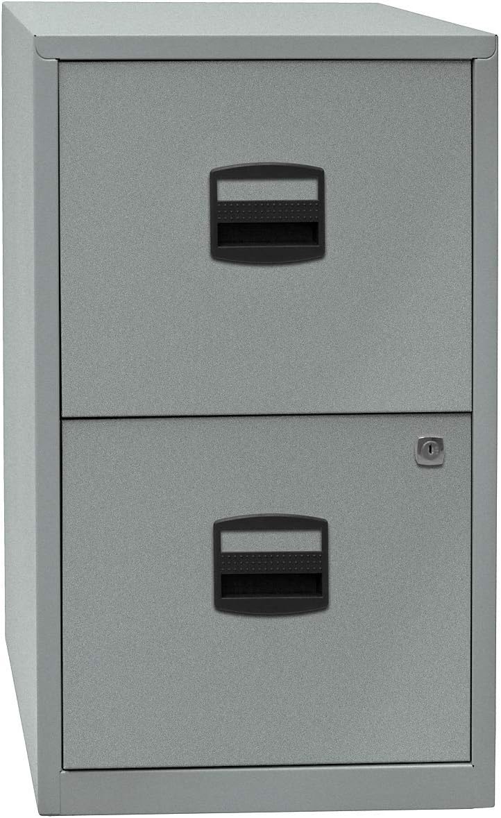 Bisley Home Hängeregistraturschrank PFA, 2 HR-Schubladen, Metall, 506 Korpus Lichtgrau, Fronten Kard