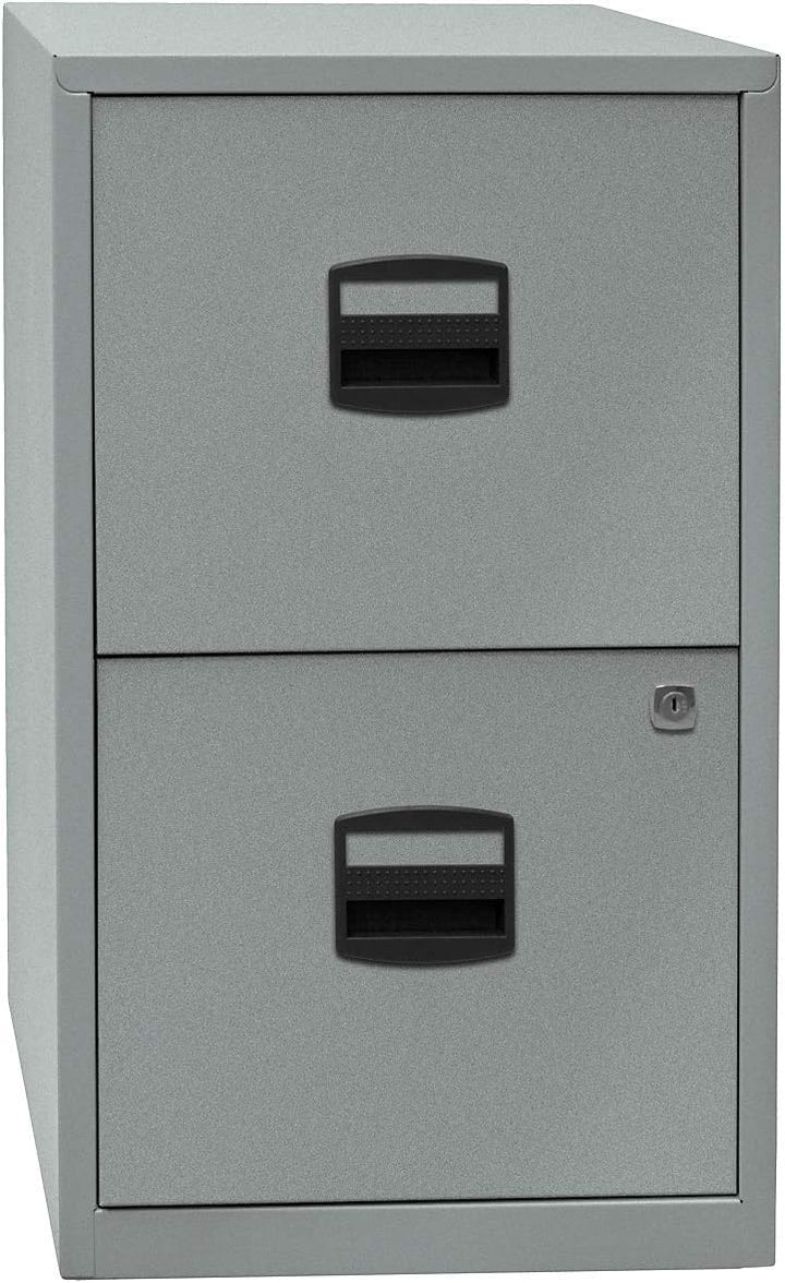Bisley Home Hängeregistraturschrank PFA, 2 HR-Schubladen, Metall, 506 Korpus Lichtgrau, Fronten Kard