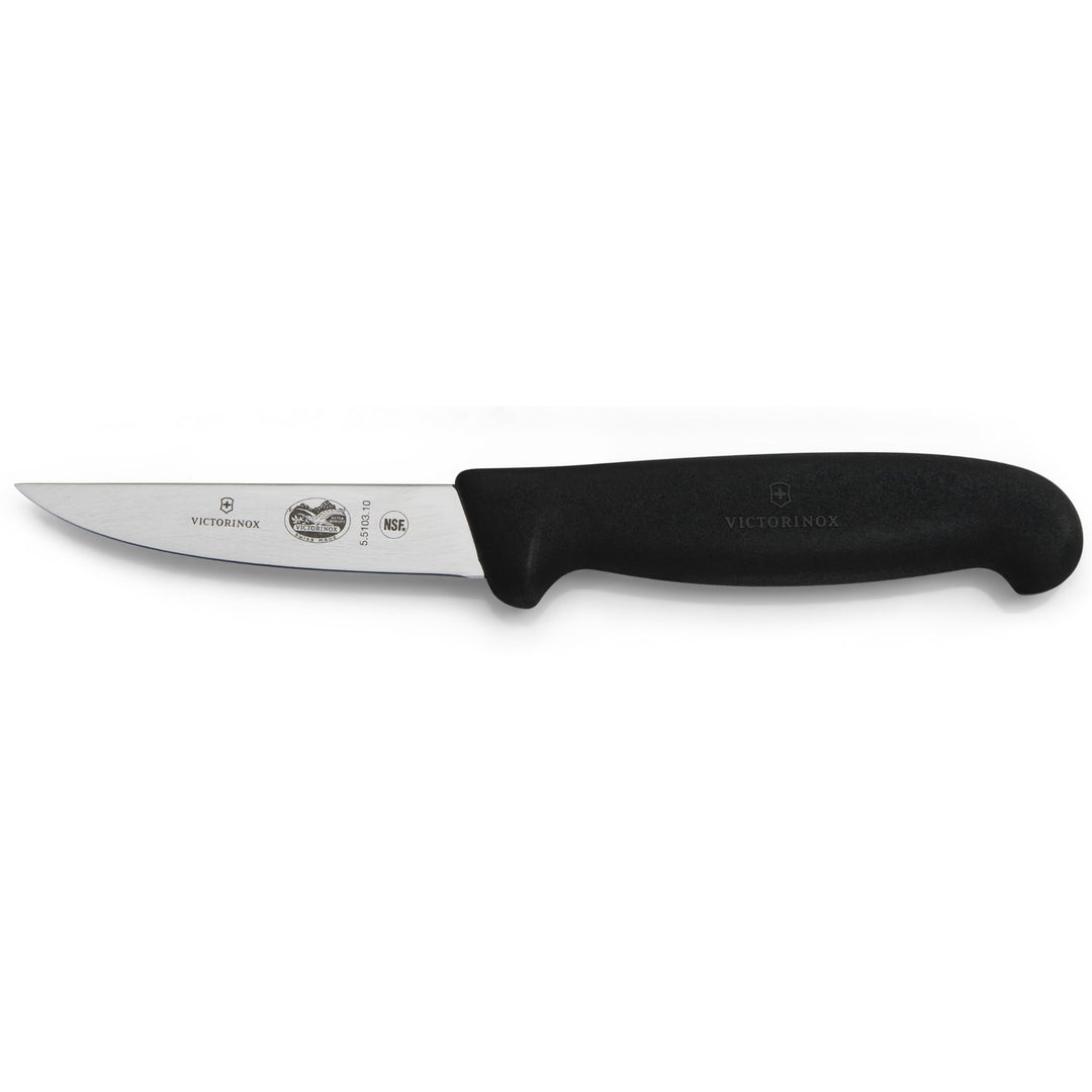 Victorinox Fibrox Schälmesser für Gemüse und Obst, Kleines Ausbeinmesser für Fleisch, 10 cm, Gerade