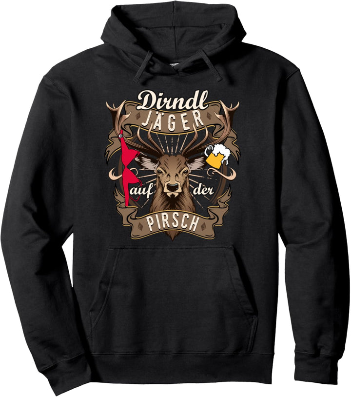 Dirndl Jäger auf der Pirsch Trachtenshirt Herren Pullover Hoodie