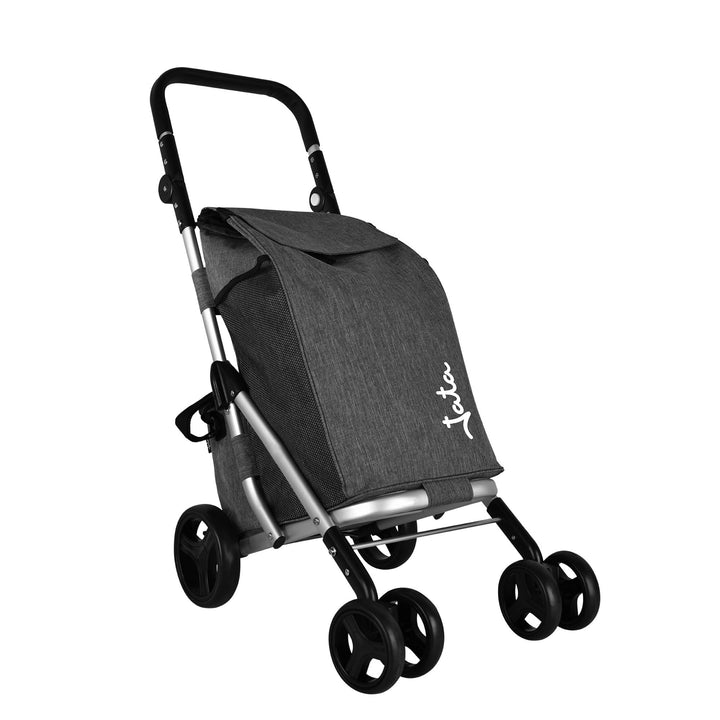 JATA HCAR2502 Einkaufstrolley mit 4 Rädern, 40 l, mit Kühltasche für Gefrierschrank, 2 Räder um 360