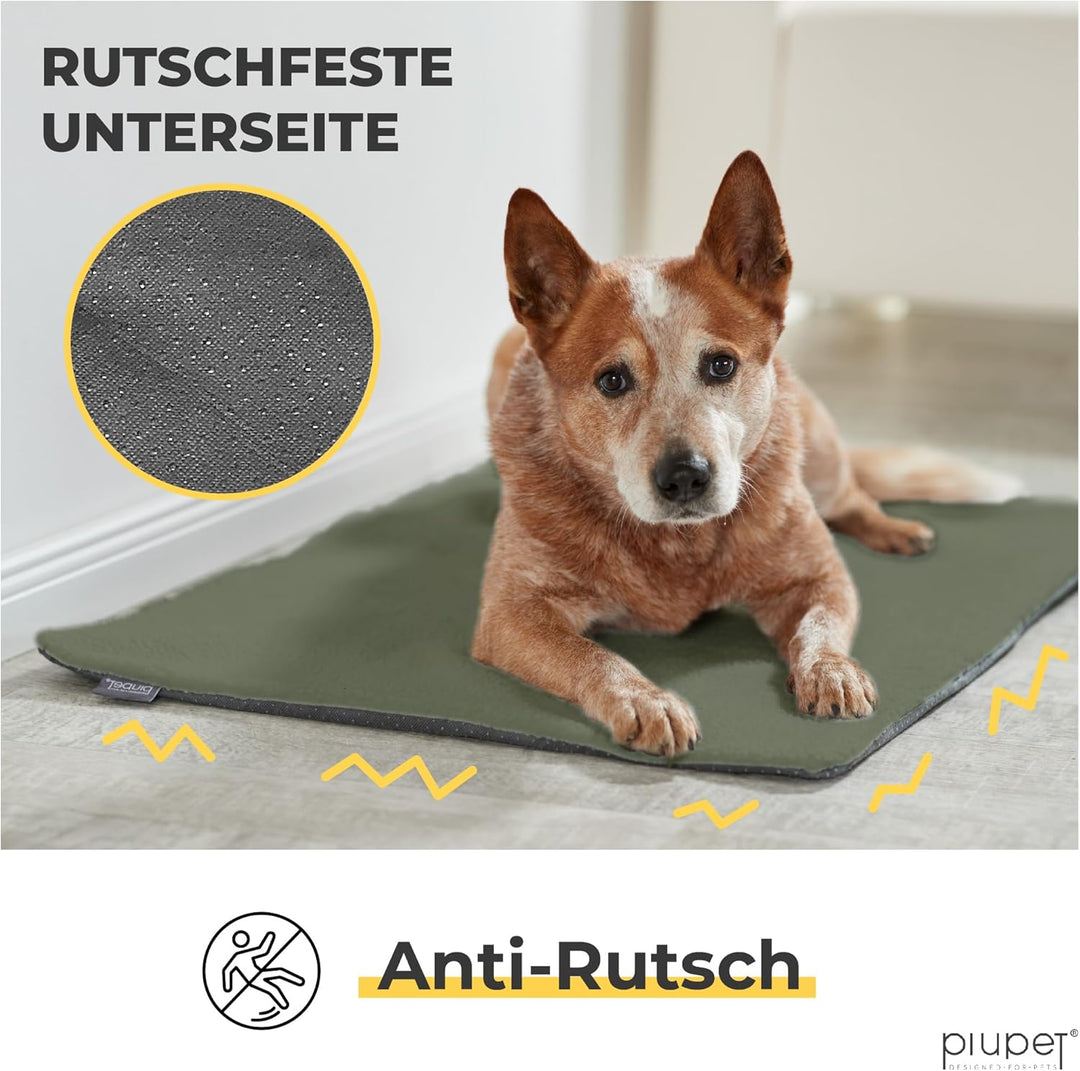 PiuPet® Selbstheizende Decke Hund I 90x60cm I Beheizbare Hundedecke I Selbstwärmende Hundedecke I He