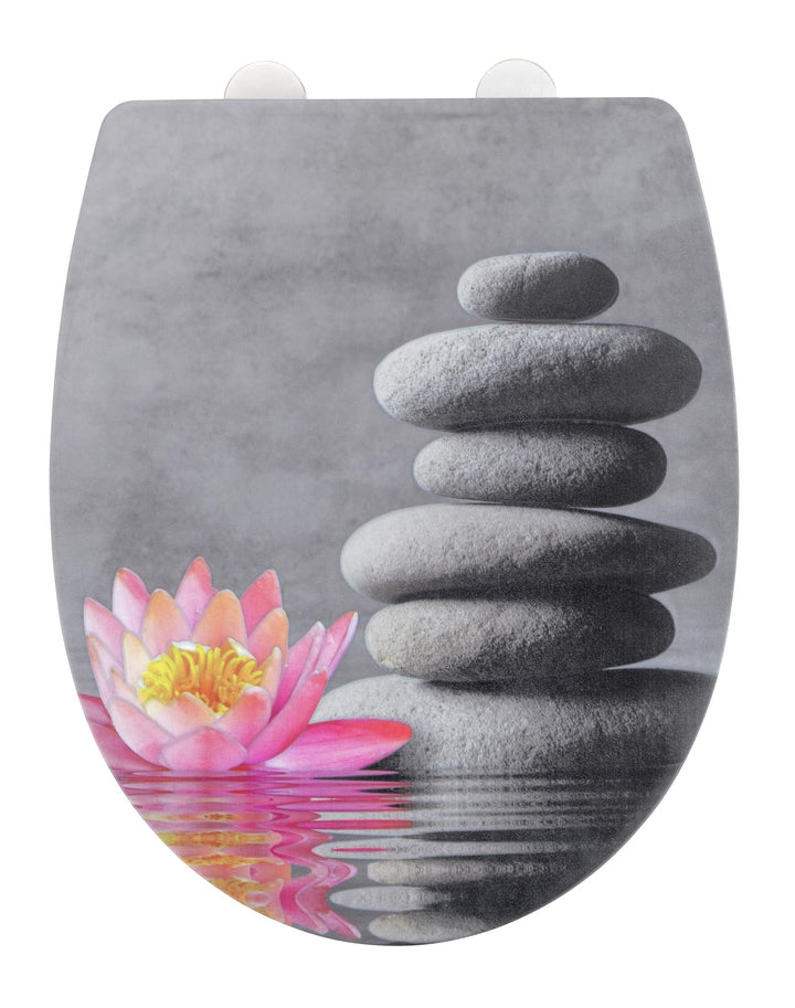 WENKO WC-Sitz Water Lily, strukturierte Oberfläche, Toilettendeckel mit Absenkautomatik, aus bruchst