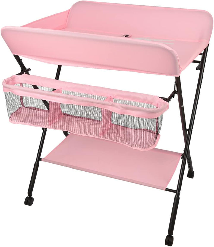 Kedia Baby Wickeltisch, Multifunktions-Wickelkommode, Babypflegetisch, Mobiler Wickeltisch mit Ablag