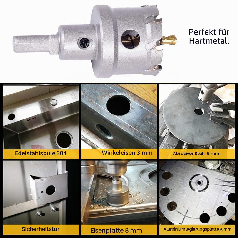 ASNOMY 8pcs grosses Lochsäge Hartmetall-Bohrer, 16–60 mm, hochwertiger TCT-Bohrer-Lochsägen-Set, tit