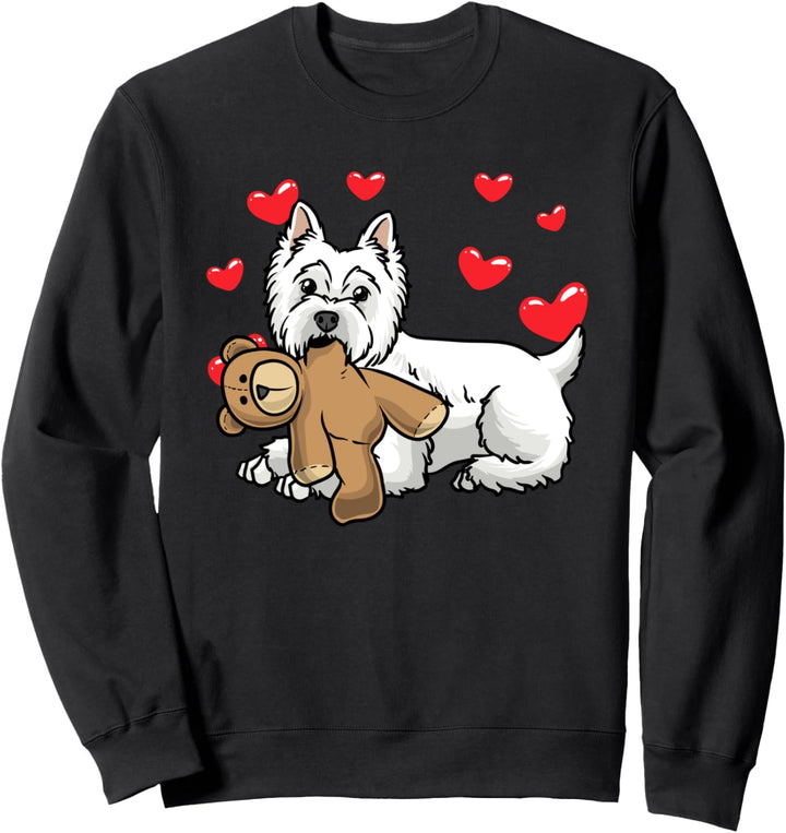White West Highland Terrier Hund mit Kuscheltier Sweatshirt