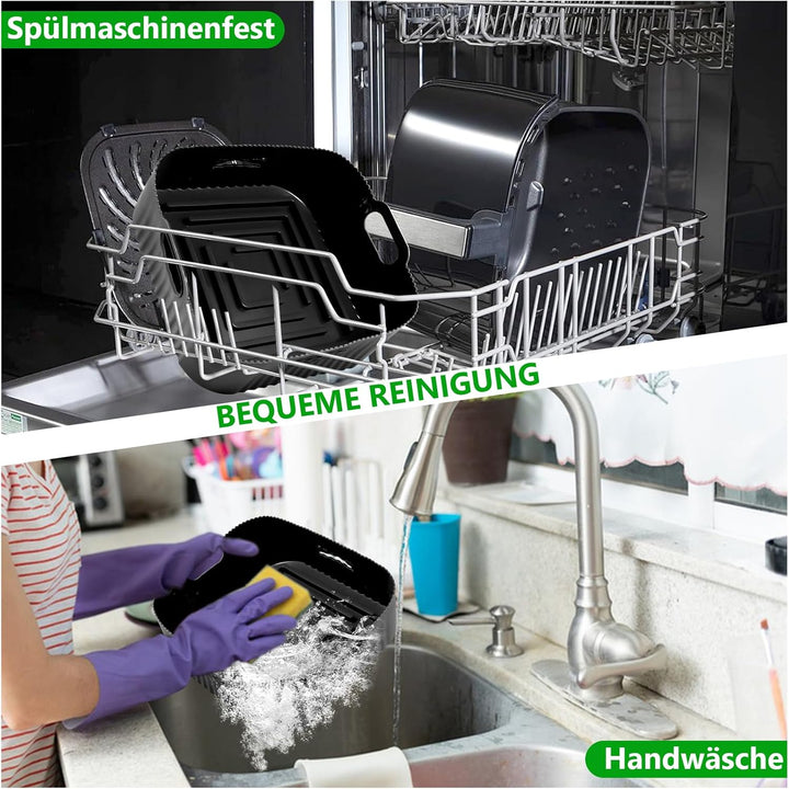 YINGRACE 23CM Heissluftfritteuse Zubehör XXL für COSORI 6,4L, 6,2L, 6L, Russell Hobbs 8L, 4PCS Airfr