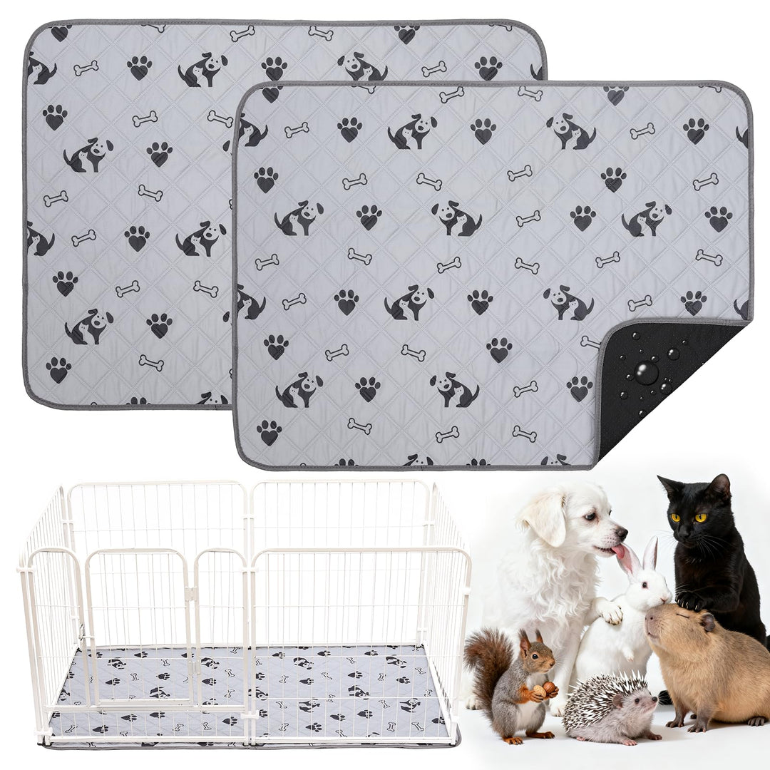 2 Stück PIPI Pads 90x70cm für Meerschweinchen, wasserdichte &amp; rutschfeste Unterlage mit 4 Lagen, sup