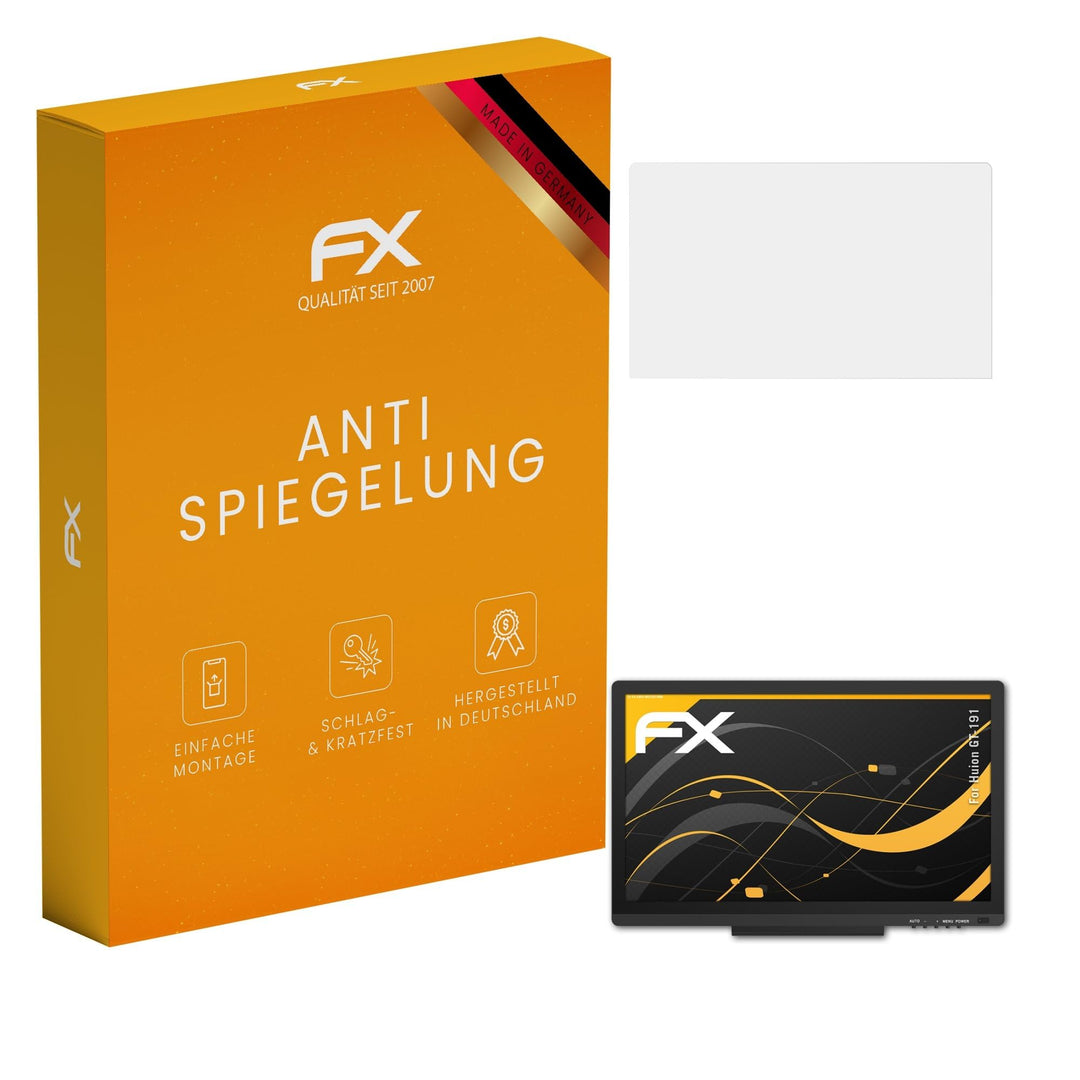 atFoliX Panzerfolie kompatibel mit Huion GT-191 Schutzfolie, entspiegelnde und stossdämpfende FX Fol
