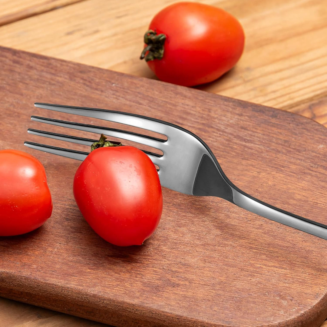 Besteck Set, Edelstahl Spiegelpoliert 30 teilig Besteckset für 6 Personen, Essbesteck Set mit Messer