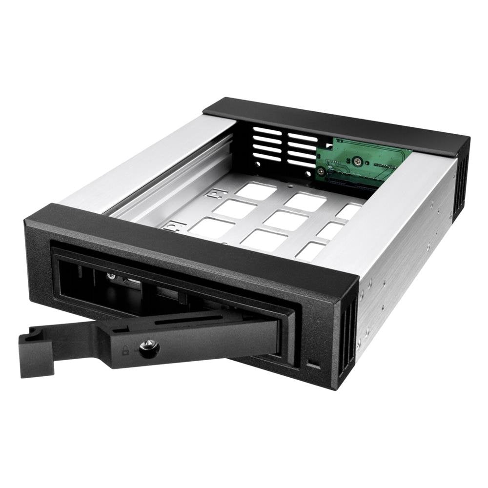 Icy Box IB-129SSK-B 5,25" Wechselrahmen für 1x 3,5" (8,9 cm) oder 1x 2,5" (6,35 cm) SATA III/SAS II