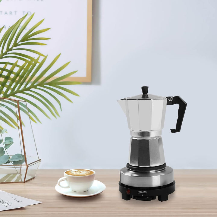Mini Heizplatte Elektrische Mini Single Hot Plate Espresso Herd 500W 6 Tassen (Espresso Maker mit He