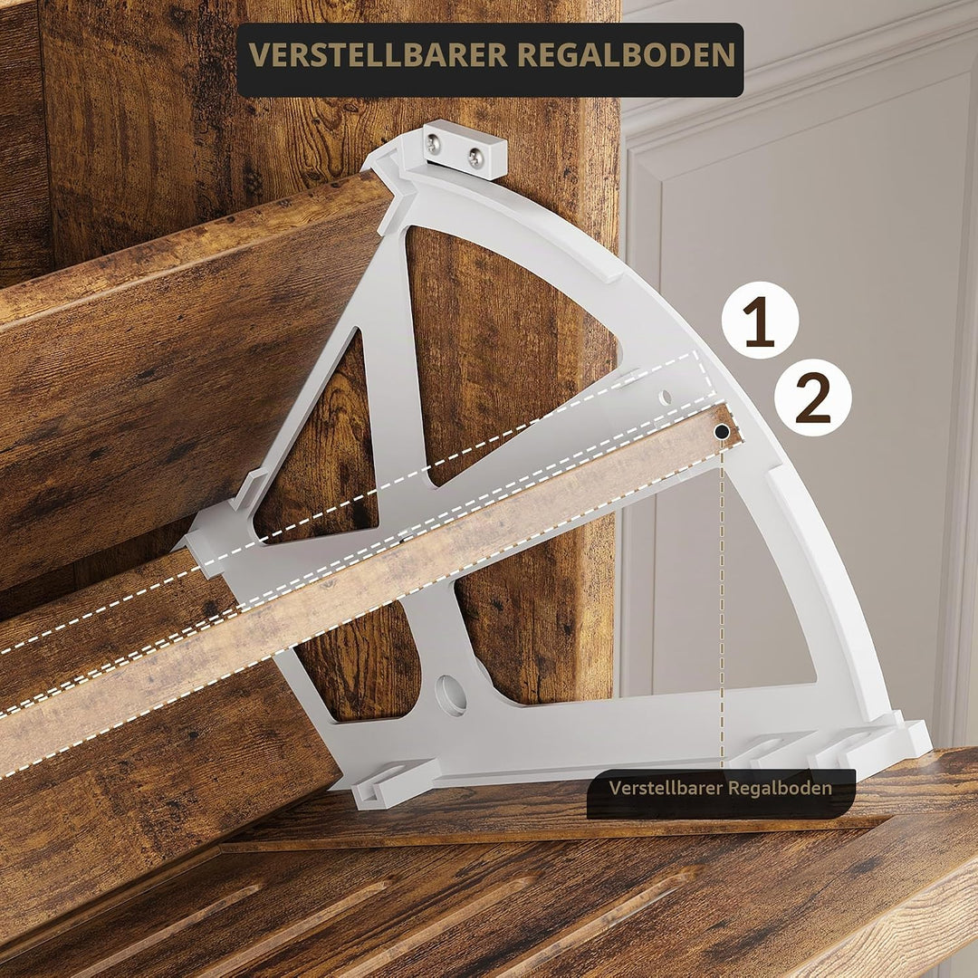 GarveeHome Schuhschrank, Schuhkommode, Schuhregal mit 2 Klapptüren, lüftende Lamellenfront &amp; Haken,