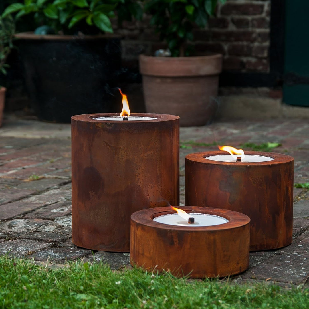 Scheulen Metall Zylinder Rost inkl. Flammschale Ø 26 cm / 10 cm