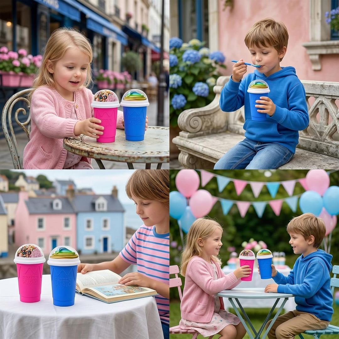 Slush Becher Magic Cup Slushy Becher 2er Set Für Kinder Familien Studenten Für Zuhause Picknick Somm
