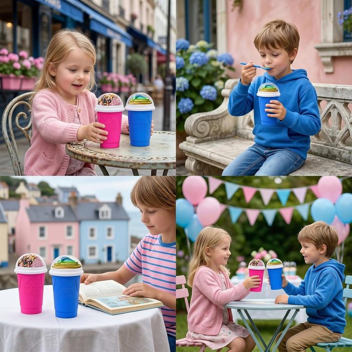Slush Becher Magic Cup Slushy Becher 2er Set Für Kinder Familien Studenten Für Zuhause Picknick Somm