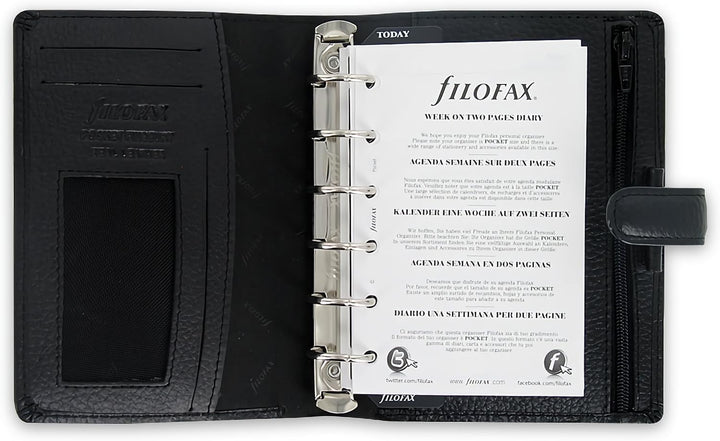 Filofax Pocket Finsbury Black Organizer 2022 schwarz Single, schwarz Single