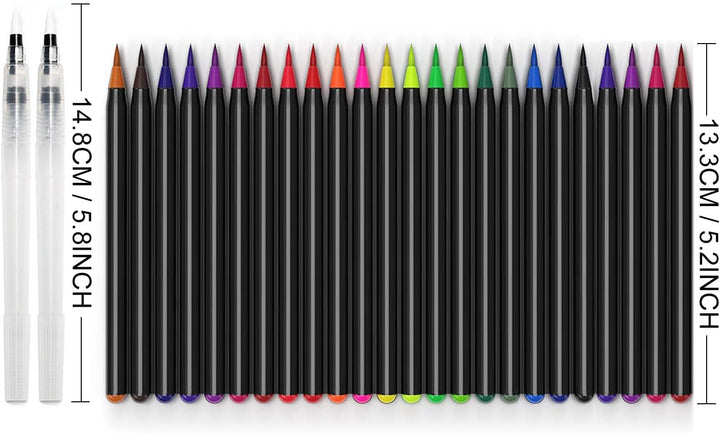 Amteker 24+1 Aquarellstifte Brush Pen Set, Malen, Pinselstifte mit Flexiblen Nylonspitzen, Wasserfar