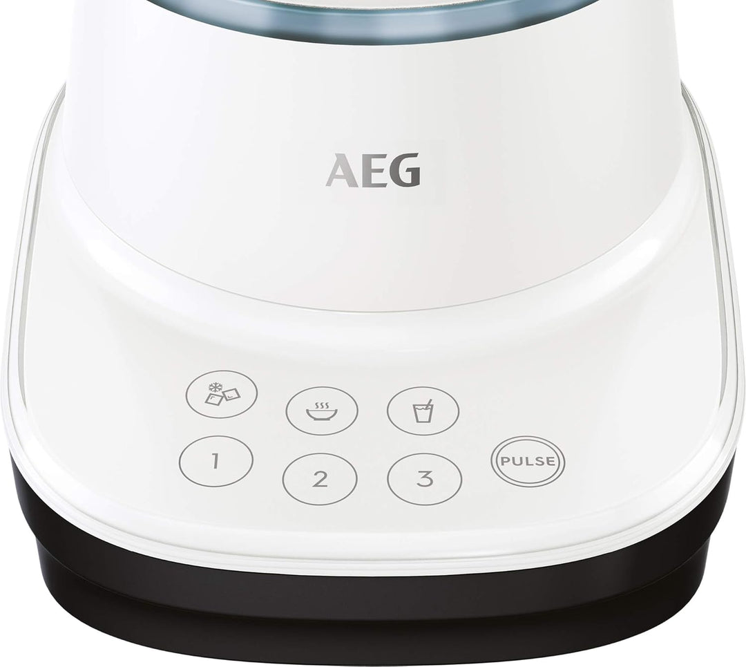 AEG TB7-1-4CW Standmixer (3 Stufen, 3 Rezeptprogramme, Pulsfunktion, Inkl. Zubehör, 10°-Neigung, Tou