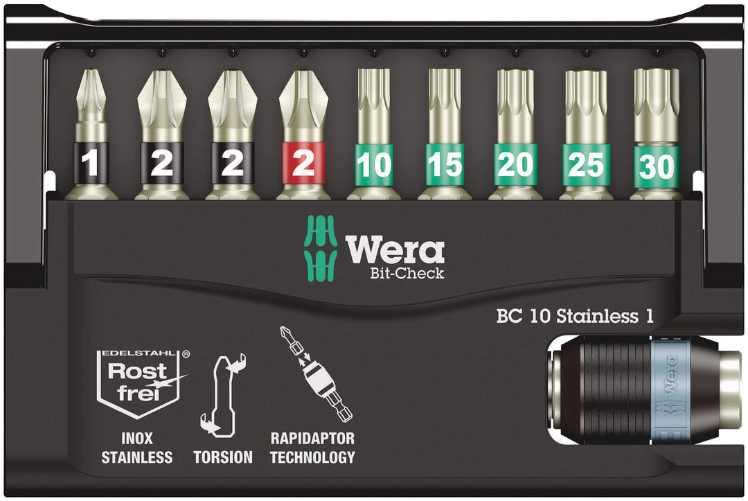 Wera Bit-Sortiment, Bit-Check 10 Stainless 1 SB, 10-teilig, Wera 05073630001