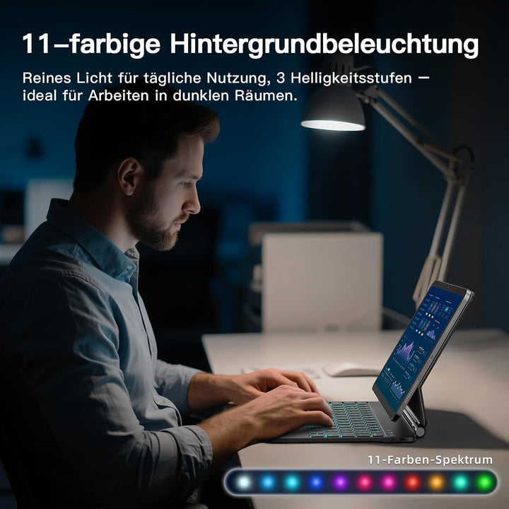 RAYMCRAFT für iPad Air 11 Zoll (M4/M3/M2) &amp; iPad Pro 11 Zoll (4./3./2./1. Gen.) Hülle mit Tastatur,