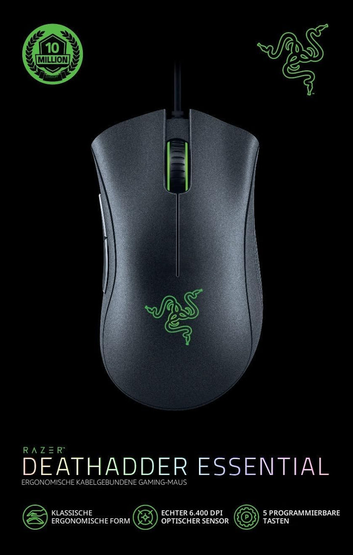 Razer DeathAdder Essential (2021) - Kabelgebundene Gaming-Maus mit Optischem Sensor mit 6400 DPI (5