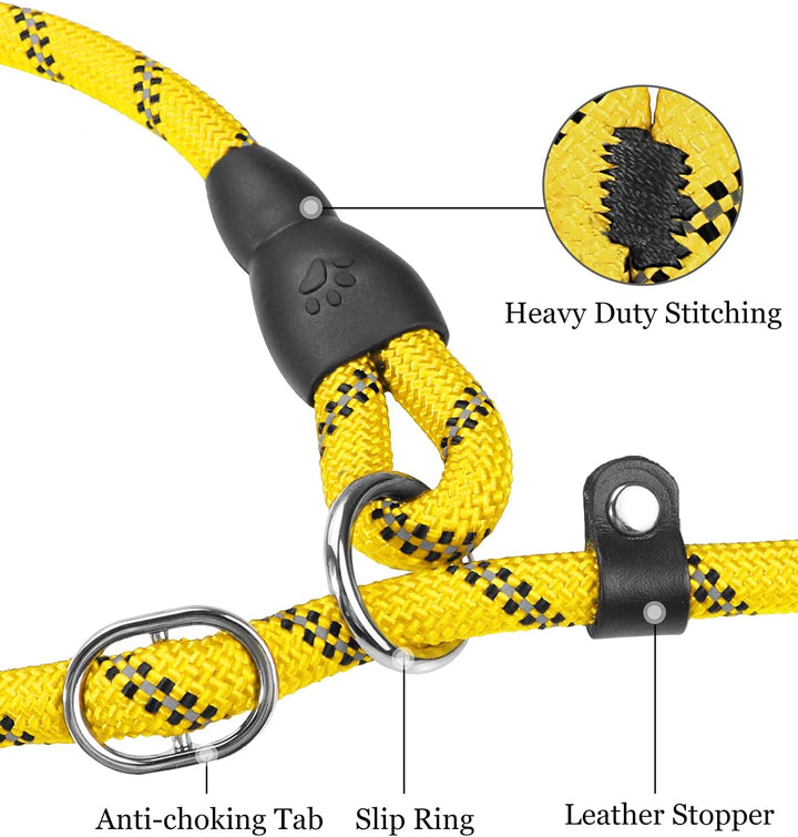 TagME Retrieverleine mit Zugstopp,Reflektierende Seilleine 185 cm Moxonleine,Weicher gepolsterter Gr